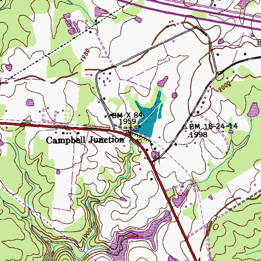 Topographic Map of Campbell Junction, TN