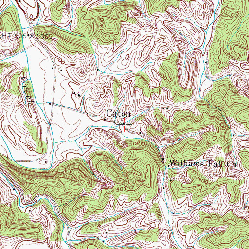 Topographic Map of Caton, TN