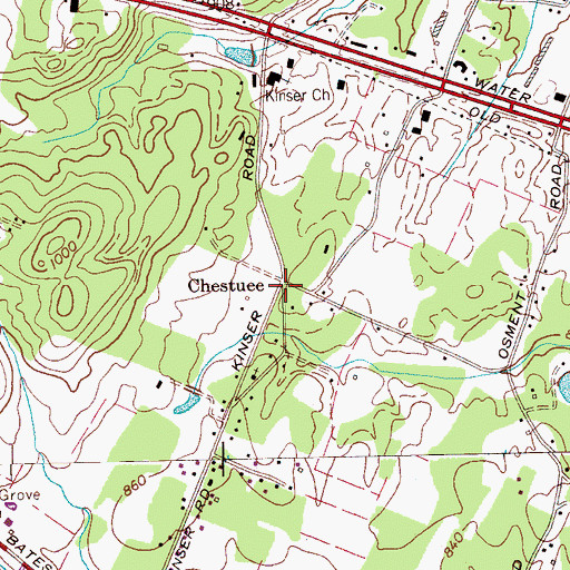 Topographic Map of Chestuee, TN