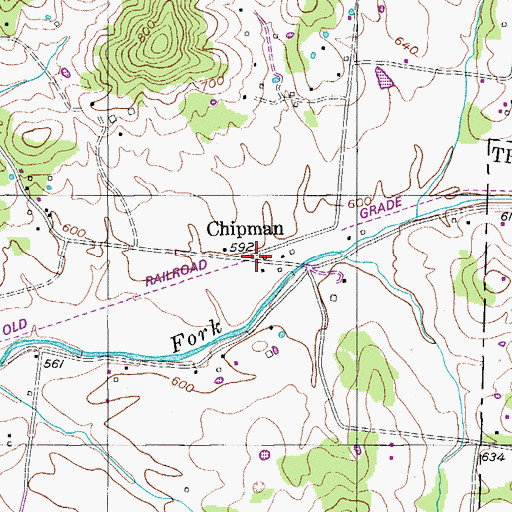 Topographic Map of Chipman, TN