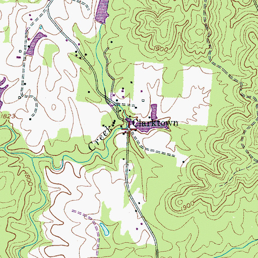 Topographic Map of Clarktown, TN