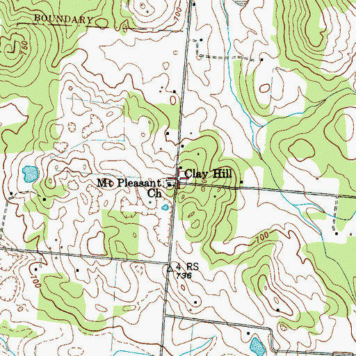 Topographic Map of Clay Hill, TN