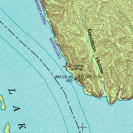 Topographic Map of Clydeton Landing, TN