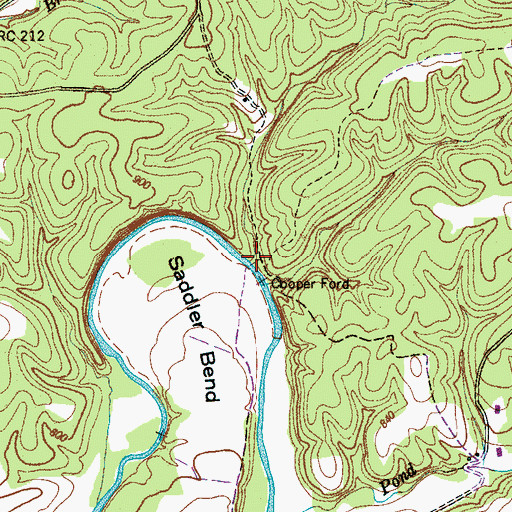 Topographic Map of Cooper Ford, TN