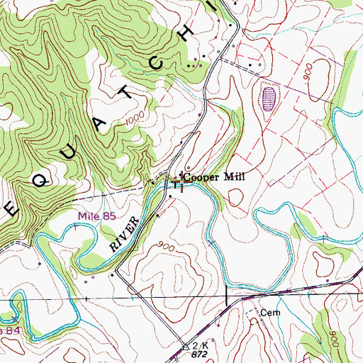 Topographic Map of Cooper Mill, TN