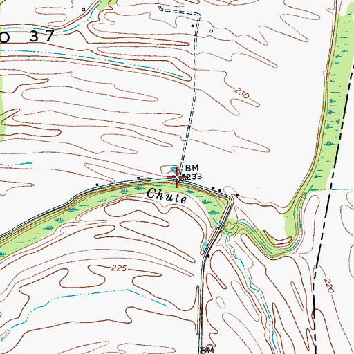 Topographic Map of Corona, TN