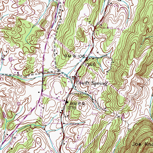 Topographic Map of Craft Spring, TN