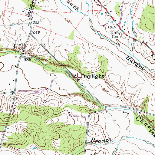 Topographic Map of Daylight, TN