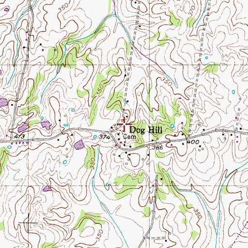 Topographic Map of Dog Hill, TN