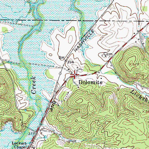 Topographic Map of Dolomite, TN