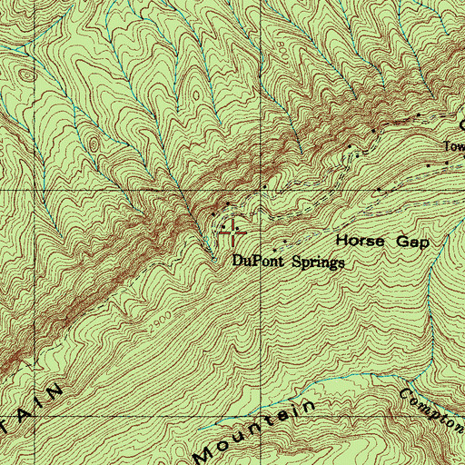 Topographic Map of Dupont Springs, TN