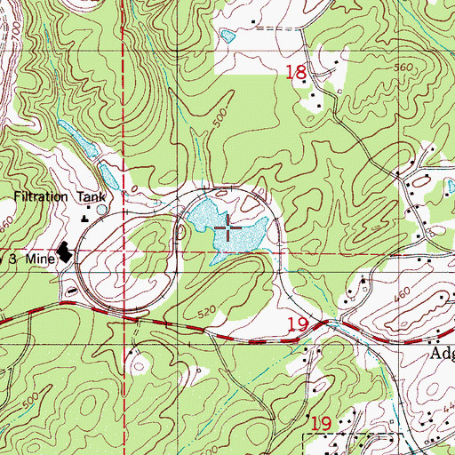 Topographic Map of Blue Creek Mine Number 3 - Impoundment, AL