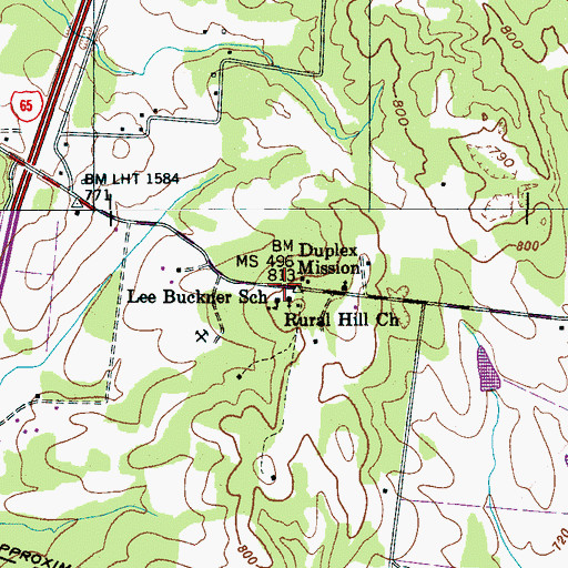 Topographic Map of Duplex Mission, TN