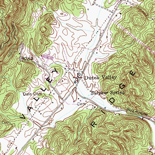 Topographic Map of Dutch Valley, TN