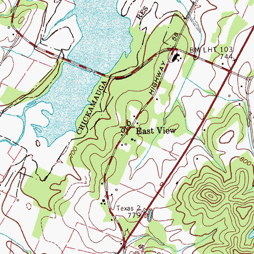 Topographic Map of East View, TN