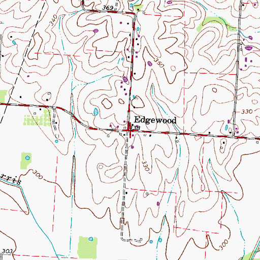 Topographic Map of Edgewood, TN