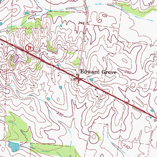 Topographic Map of Edward Grove, TN