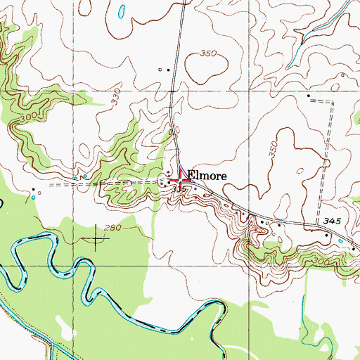 Topographic Map of Elmore, TN