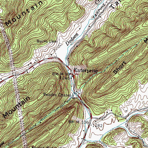 Topographic Map of Enterprise, TN