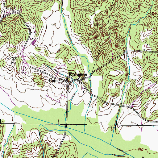 Topographic Map of Ephesus, TN