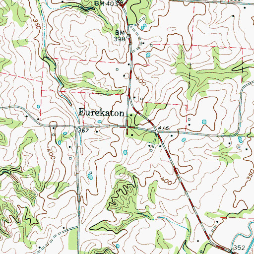 Topographic Map of Eurekaton, TN