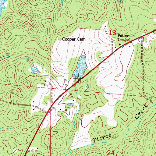 Topographic Map of Wagon Wheel Lake Dam, AL