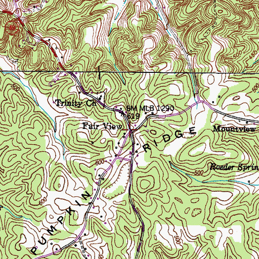 Topographic Map of Fair View, TN