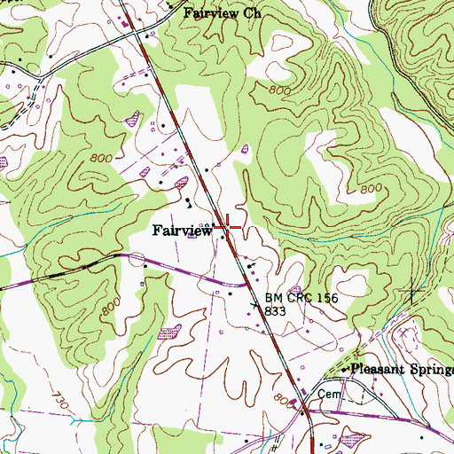 Topographic Map of Fairview, TN