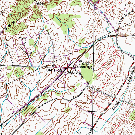 Topographic Map of Ford Crossing, TN