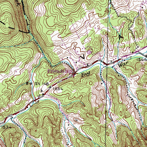 Topographic Map of Friendship, TN