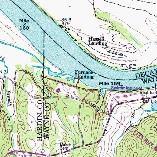 Topographic Map of Furnace Landing, TN