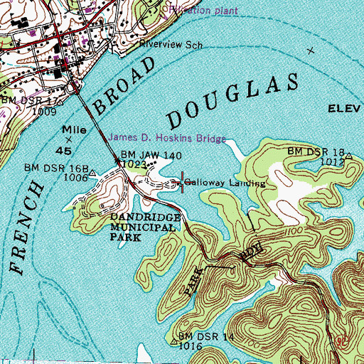Topographic Map of Galloway Landing, TN
