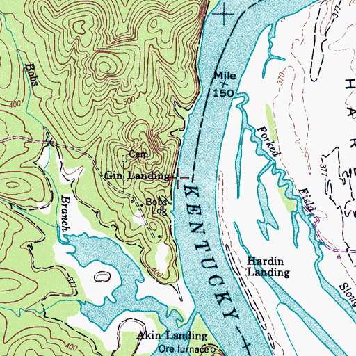 Topographic Map of Gin Landing, TN