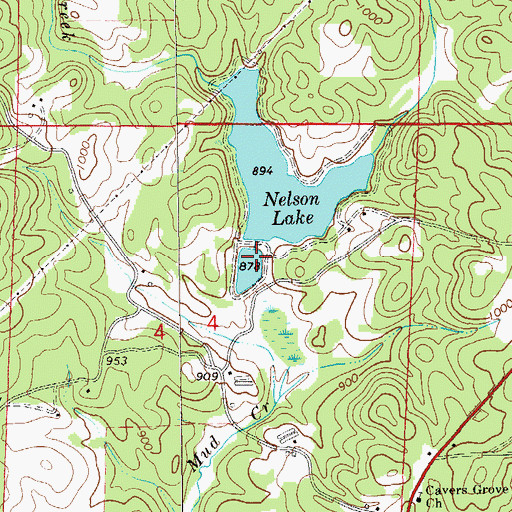 Topographic Map of Nelson Dam, AL