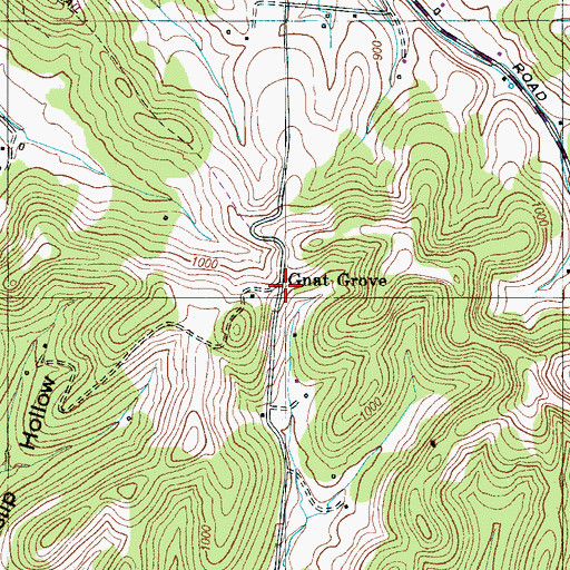 Topographic Map of Gnat Grove, TN