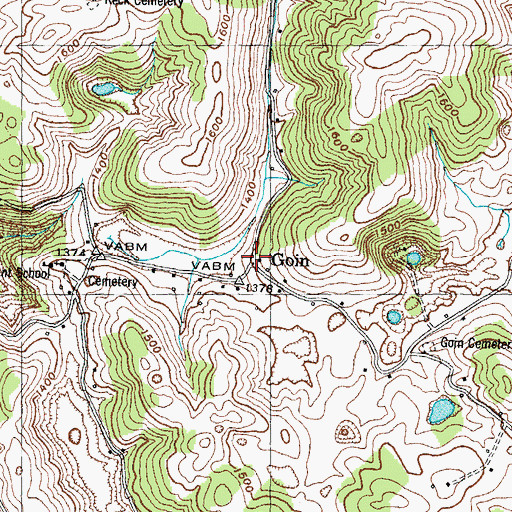 Topographic Map of Goin, TN