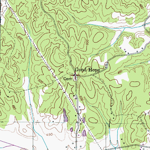 Topographic Map of Good Hope, TN