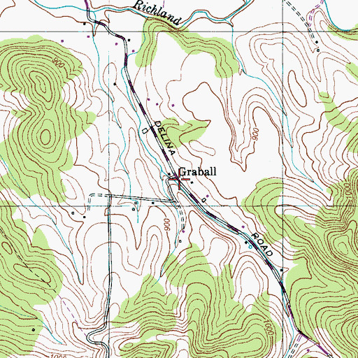Topographic Map of Graball, TN