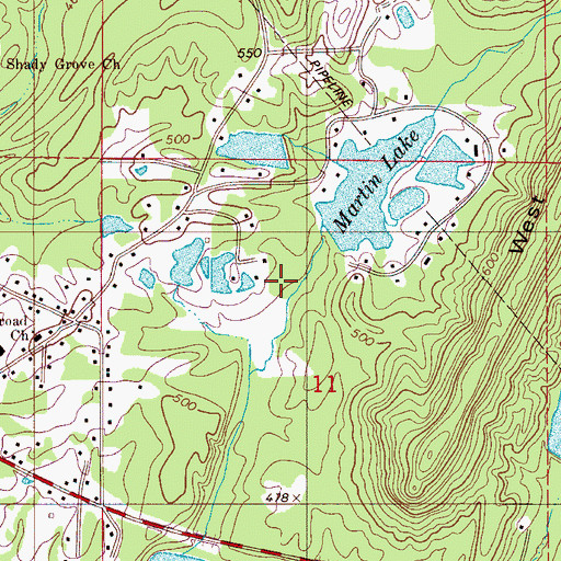 Topographic Map of Lake View Estates Lakes, AL