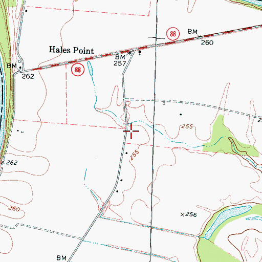 Topographic Map of Hales Point, TN