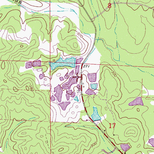Topographic Map of Ewart Doughty Dam, AL