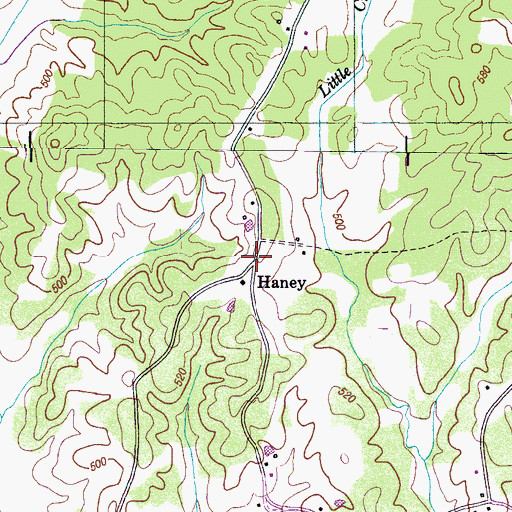 Topographic Map of Haney, TN