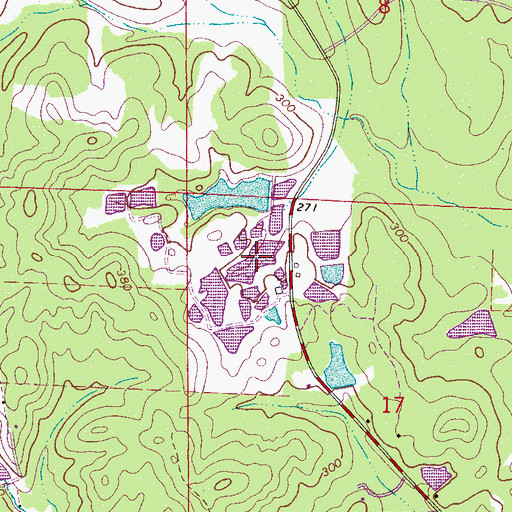 Topographic Map of Ewart Doughty Lake, AL