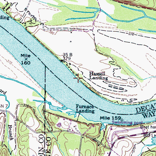 Topographic Map of Hassell Landing, TN