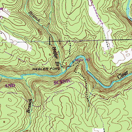 Topographic Map of Hegler Ford, TN