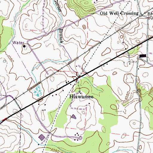 Topographic Map of Hiawassee, TN