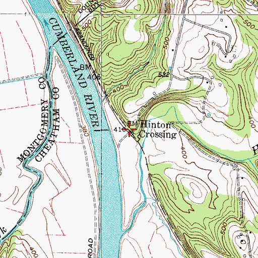 Topographic Map of Hinton Crossing, TN