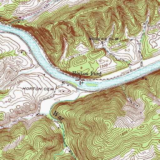 Topographic Map of Horton Ford, TN