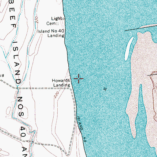 Topographic Map of Howards Landing, TN