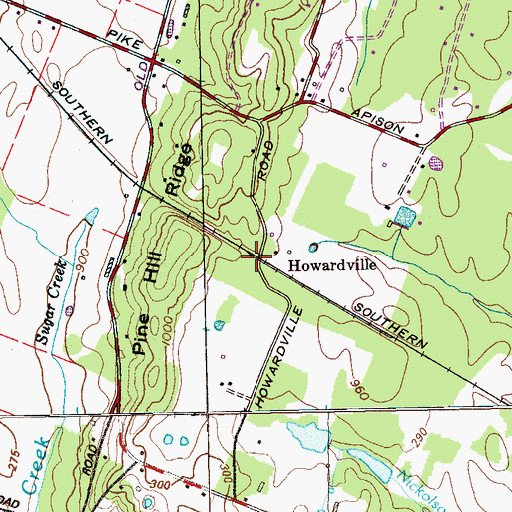 Topographic Map of Howardville, TN